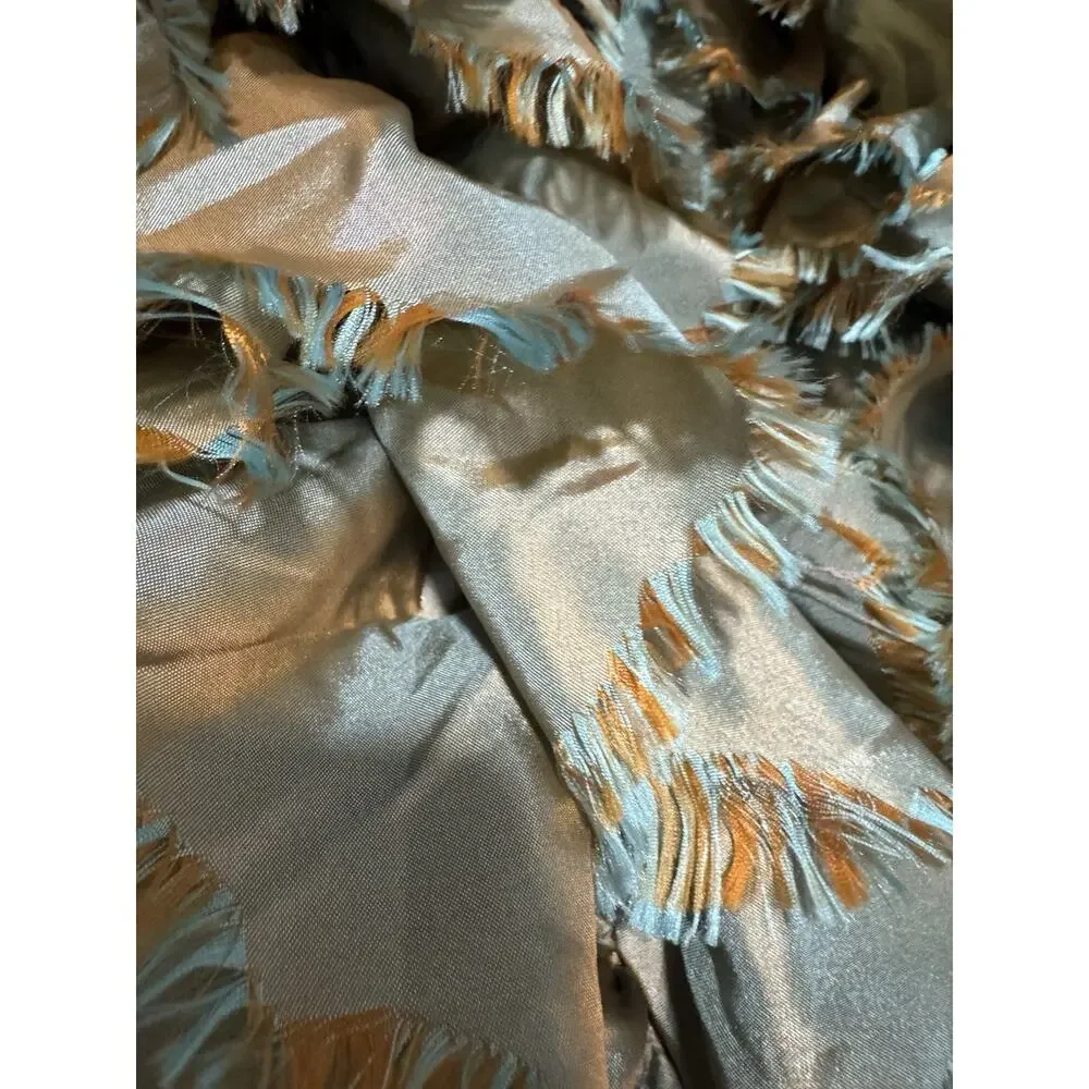Stunning Vintage Boutique Frayed Petal Ruffled Silk Scarf